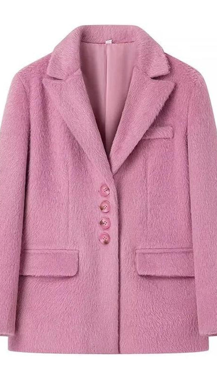 Bella Oversize Yün Dokulu Blazer Ceket