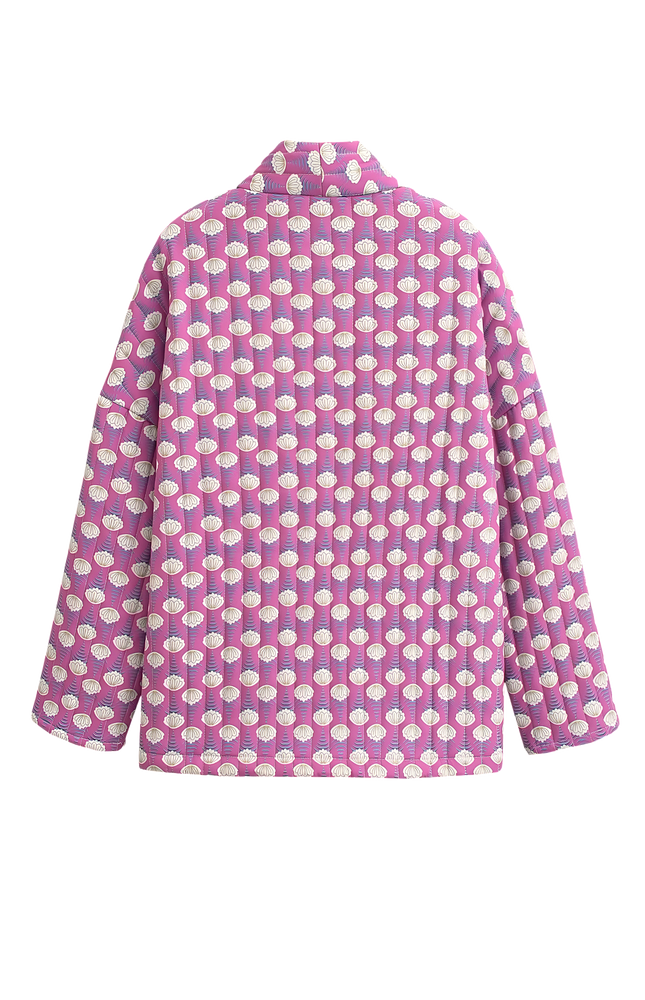 Moon Baskılı Kapitone Ceket