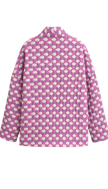 Moon Baskılı Kapitone Ceket