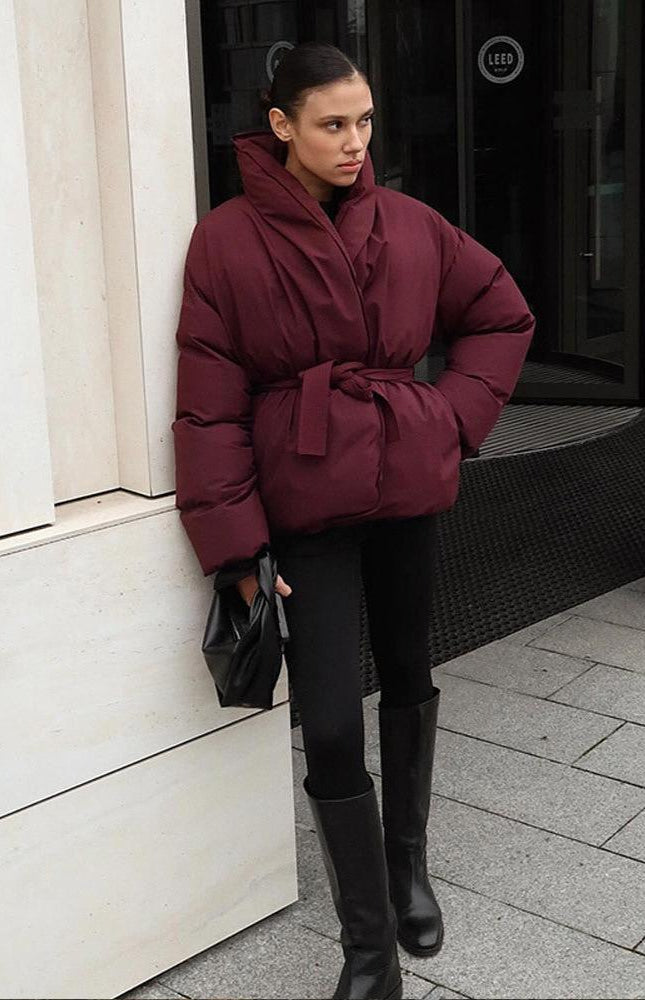 Luxura Kapitone Kuşaklı Puffer Ceket