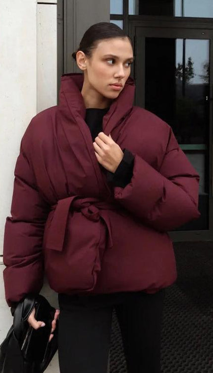 Luxura Kapitone Kuşaklı Puffer Ceket