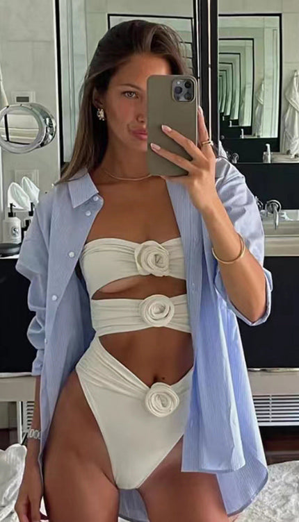 Gül Detaylı Starplez Mayo