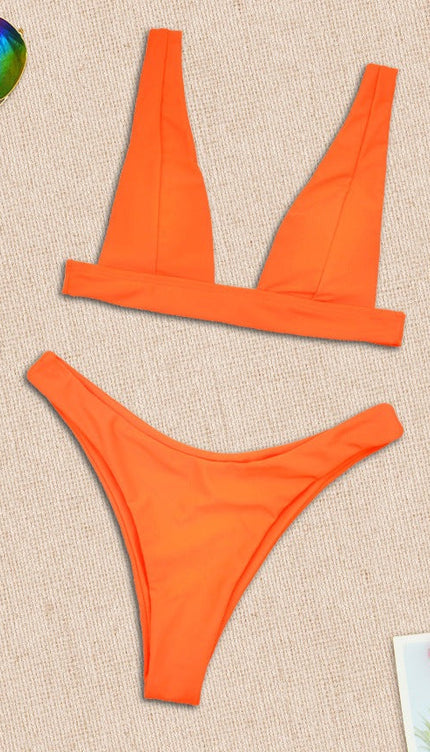 Turuncu Üçgen Basic Bikini Takımı