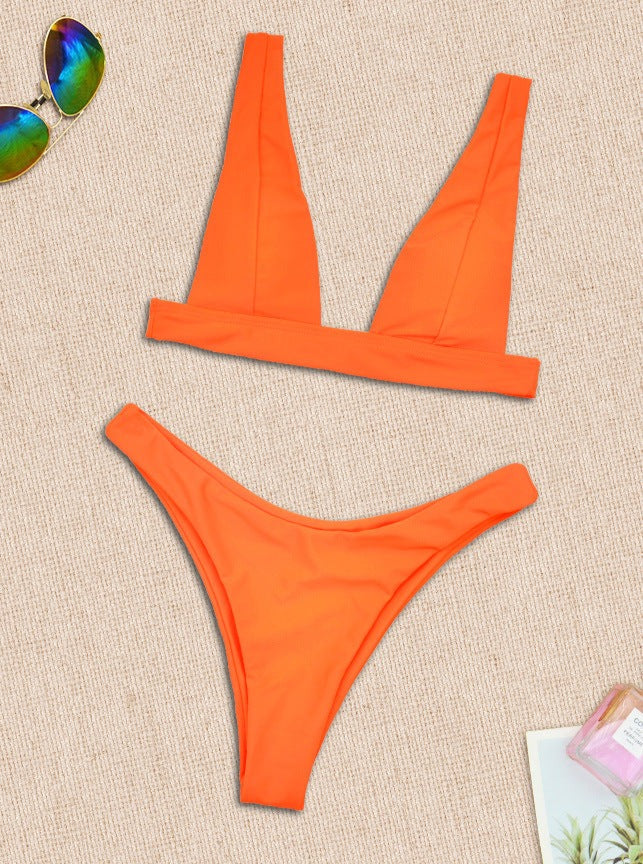 Turuncu Üçgen Basic Bikini Takımı