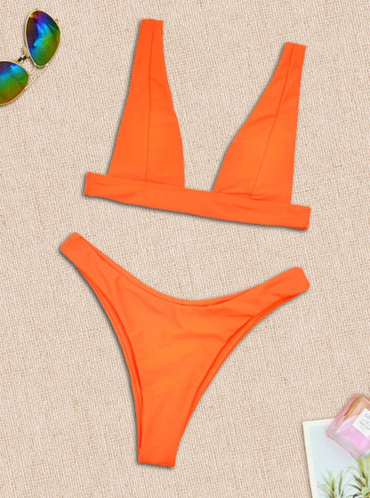 Turuncu Üçgen Basic Bikini Takımı