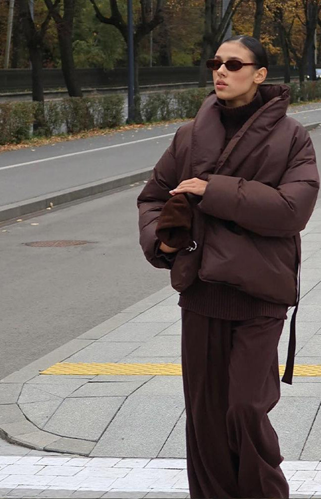 Luxura Kapitone Kuşaklı Puffer Ceket