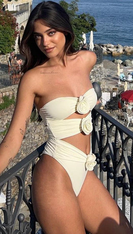 Gül Detaylı Starplez Mayo