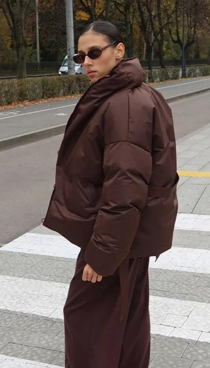 Luxura Kapitone Kuşaklı Puffer Ceket