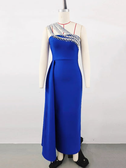 Azure Drapeli Midi Elbise