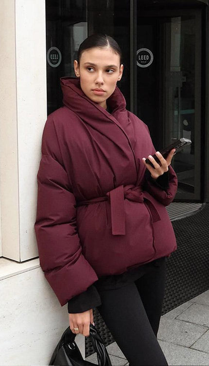 Luxura Kapitone Kuşaklı Puffer Ceket