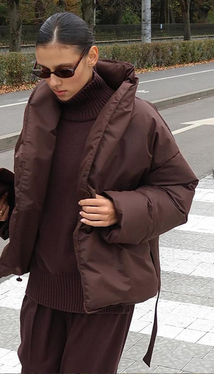 Luxura Kapitone Kuşaklı Puffer Ceket