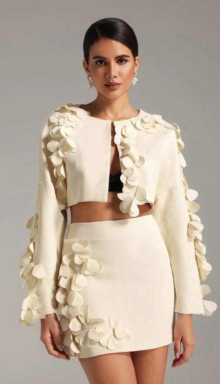 Pamela Petal Mini Ceket Etek Set