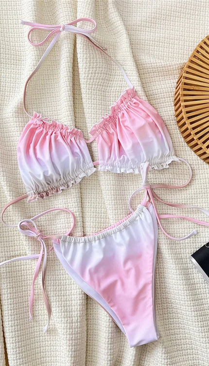 Fırfırlı Degrade Bikini Takımı