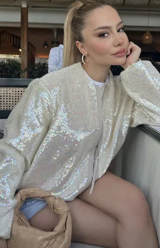 Payetli Bomber Ceket