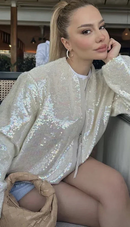 Payetli Bomber Ceket