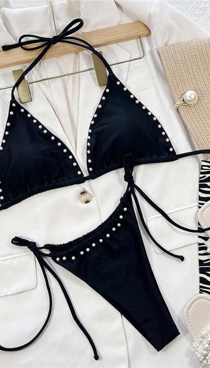 Siyah İnci Bikini Takımı