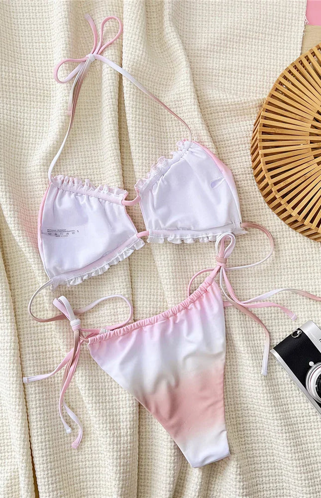 Fırfırlı Degrade Bikini Takımı