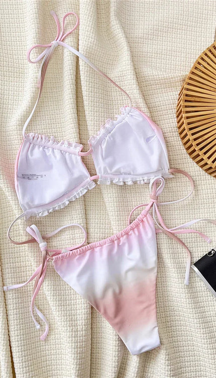 Fırfırlı Degrade Bikini Takımı