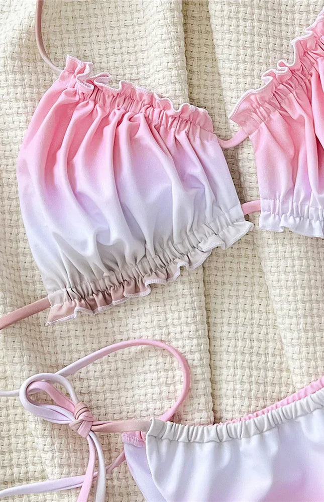 Fırfırlı Degrade Bikini Takımı