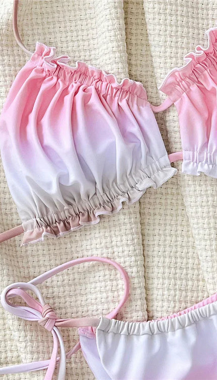 Fırfırlı Degrade Bikini Takımı