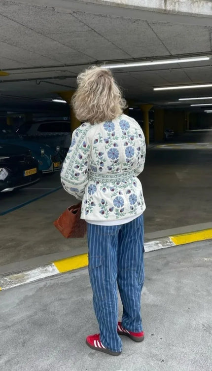 Çiçek Baskı Ceket Mont