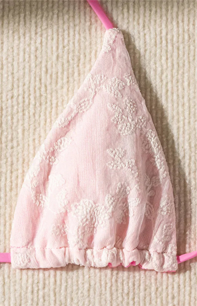 Nakışlı Halter Yüksek Kesim Bikini