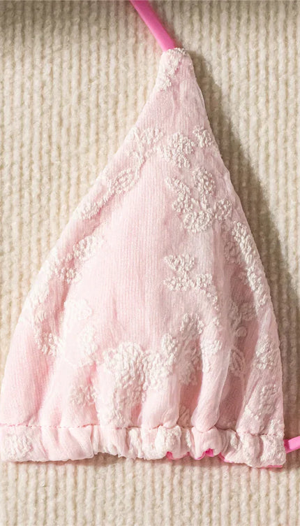 Nakışlı Halter Yüksek Kesim Bikini