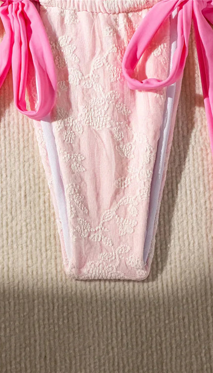 Nakışlı Halter Yüksek Kesim Bikini