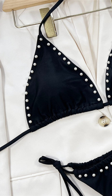 Siyah İnci Bikini Takımı