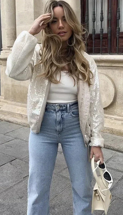 Payetli Bomber Ceket