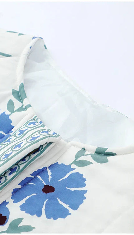 Çiçek Baskı Ceket Mont