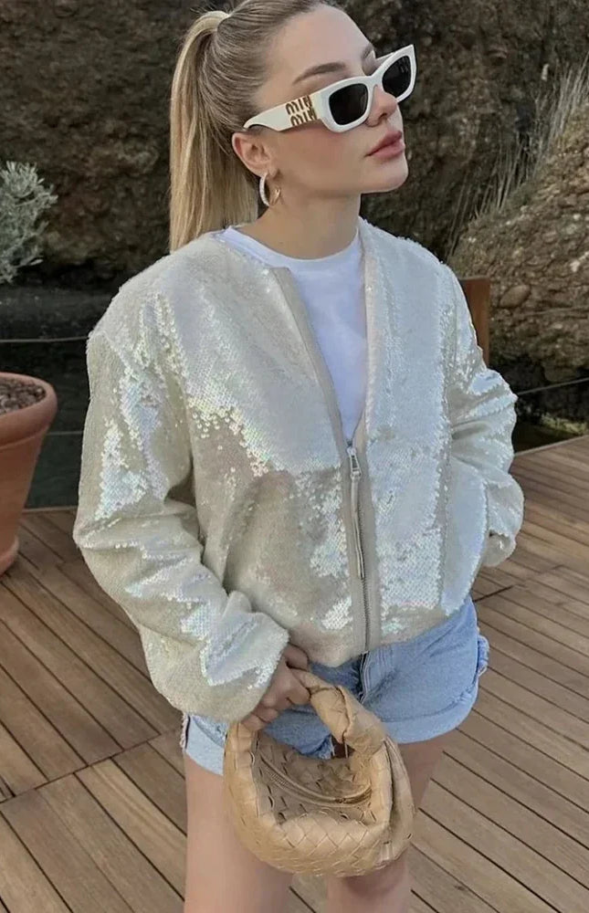 Payetli Bomber Ceket