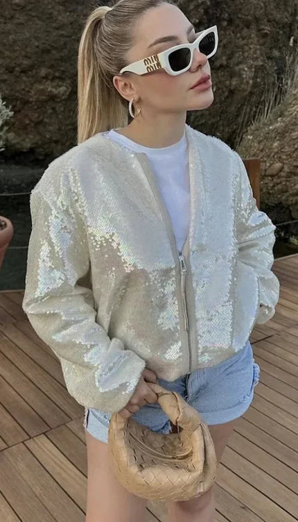 Payetli Bomber Ceket