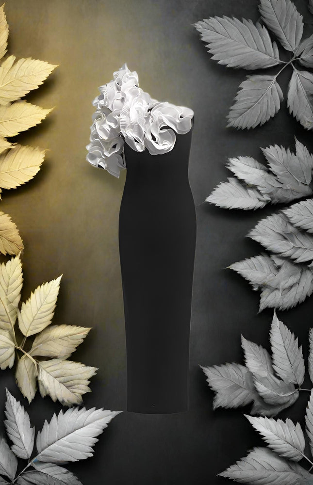 Midnight Çiçek Detaylı Elbise