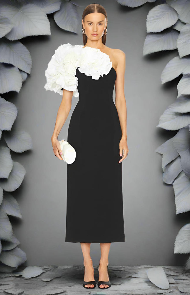 Midnight Çiçek Detaylı Elbise