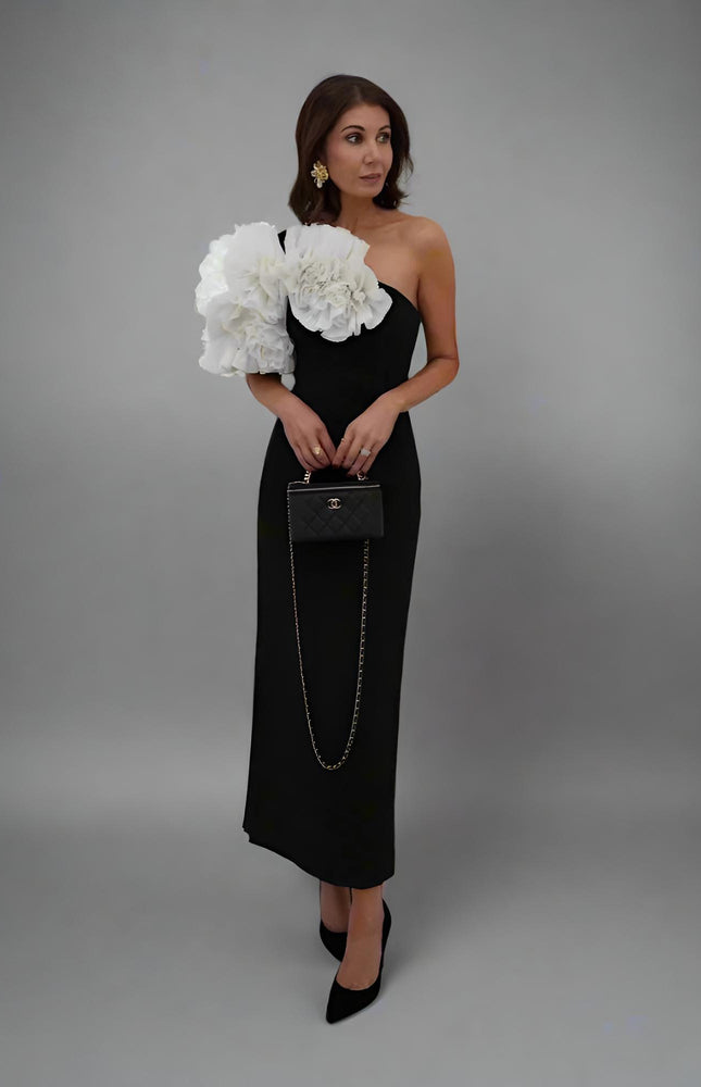 Midnight Çiçek Detaylı Elbise