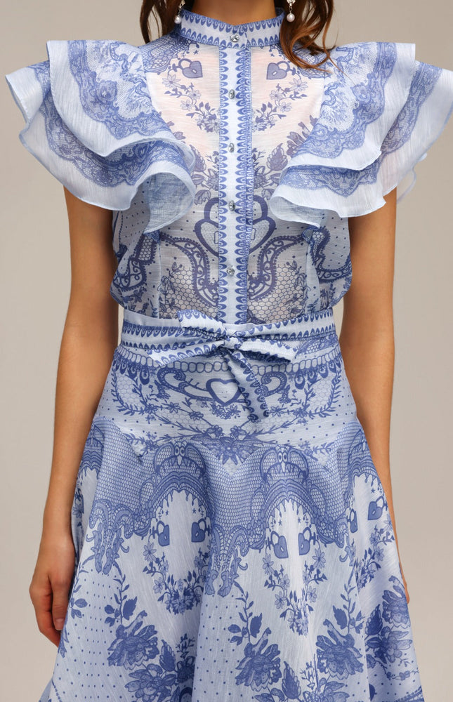 Delft Mavisi Romantik Etek & Üst
