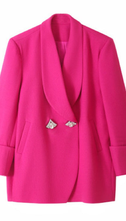 Eleanor Pembe Yün Karışımlı Kaban