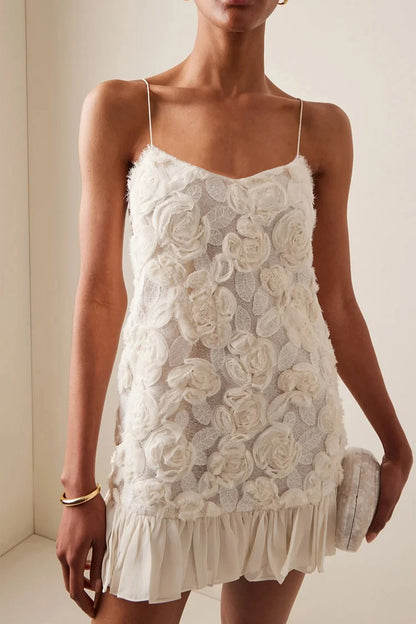 Rosette Elegance Mini Elbise